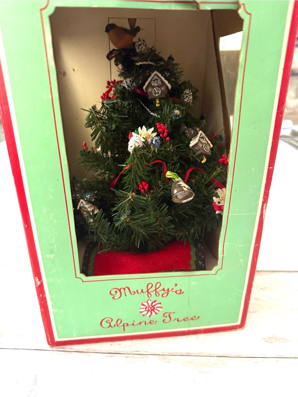 Muffy’s Alpine Tree 1992 Retired Muffy Vanderbear 10in Miniature Christmas Tree